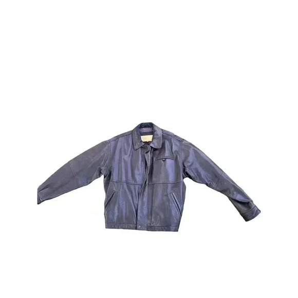 Timberland Weathergear Vintage Cowhide Leather Jacket Mens M Brown Full Zip Y2K - Picture 1 of 9